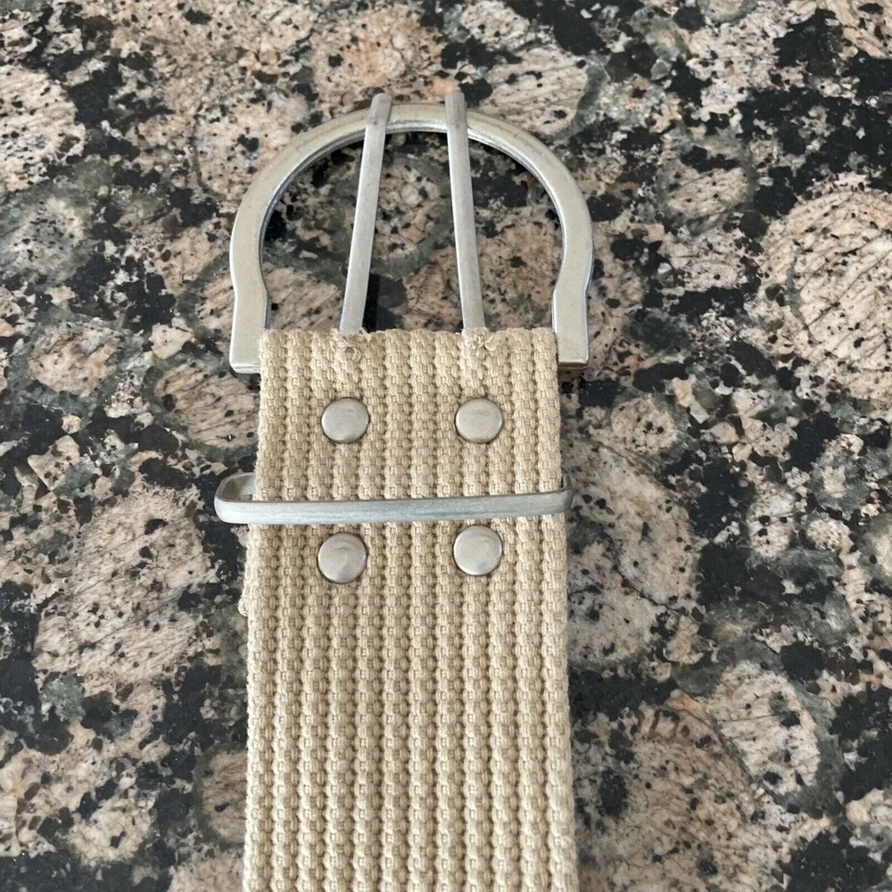 Canvas‎ Double Prong Belt  Skinny Prongs Buckle 38